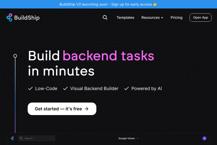 Crie tarefas de backend rapidamente e sem complicações
