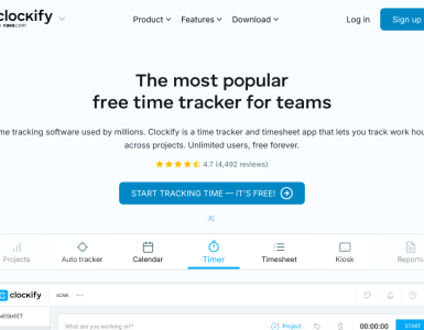 Uma ferramenta gratuita de rastreamento de tempo que facilita a gestão de equipes e ajuda a otimizar a produtividade no dia a dia.