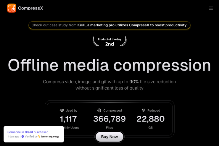 Comprimir arquivos de mídia offline ficou mais fácil. Reduza o tamanho dos seus vídeos e imagens sem complicação e ganhe espaço no seu dispositivo.