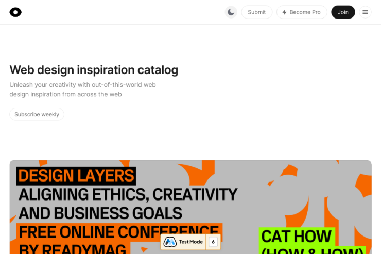 Um catálogo de inspirações para design de sites