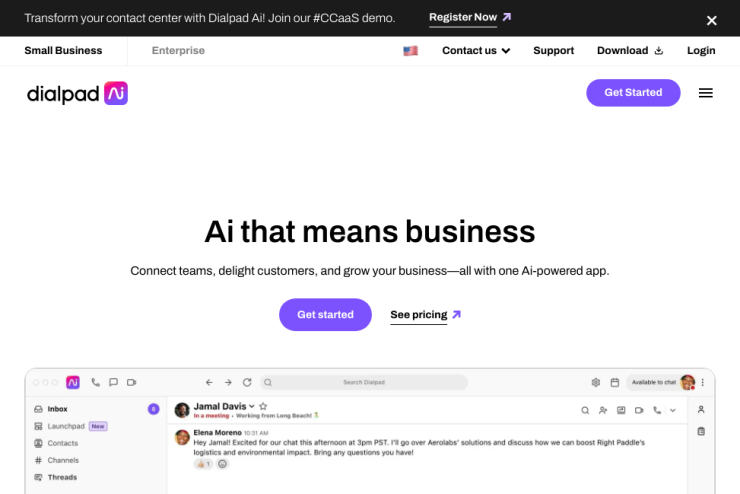 Uma plataforma de comunicação na nuvem que utiliza inteligência artificial para facilitar interações e melhorar a experiência do usuário.