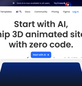 Crie sites animados em 3D de forma fácil e rápida com a ajuda da inteligência artificial.
