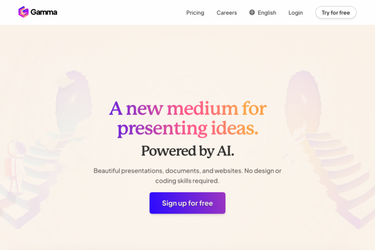 Apresentações com Inteligência Artificial Gamma