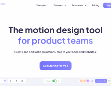 Uma ferramenta de design em movimento ideal para equipes de produto