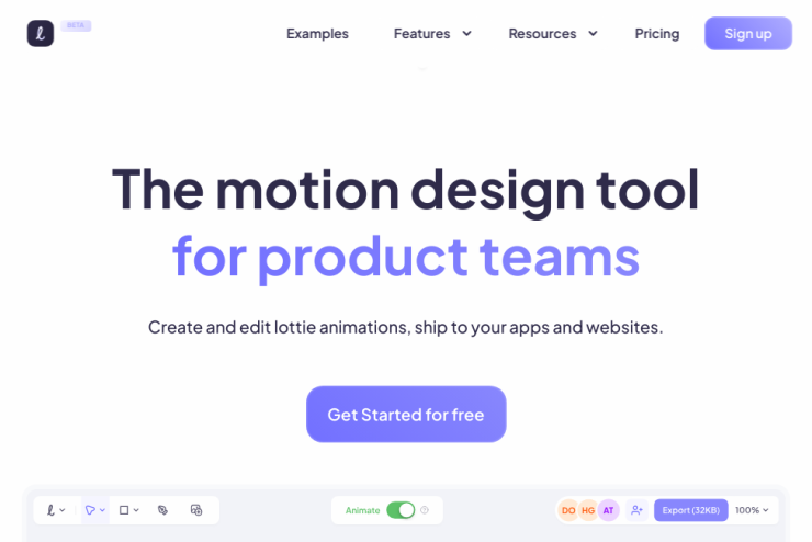 Uma ferramenta de design em movimento ideal para equipes de produto