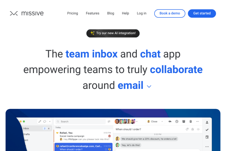 Gerencie e-mails em equipe