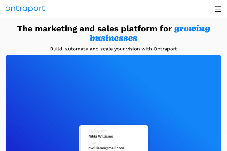 Uma plataforma de vendas e marketing ideal para empresas em crescimento