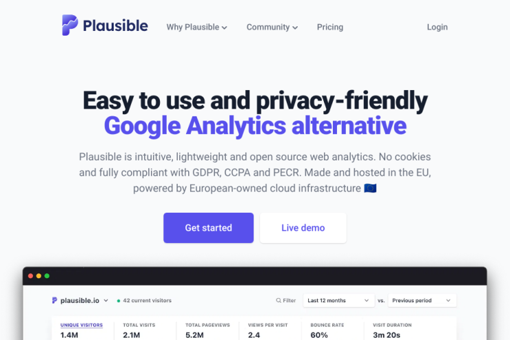 Uma alternativa ao Google Analytics que é fácil de usar e respeita a privacidade dos usuários.