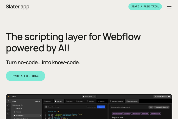 Camada de script para Webflow