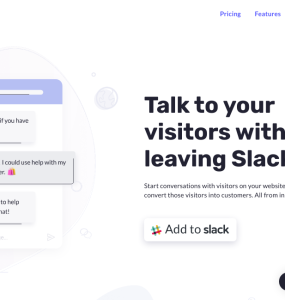 Converse com seus visitantes diretamente no Slack