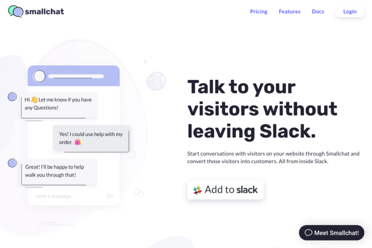 Converse com seus visitantes diretamente no Slack