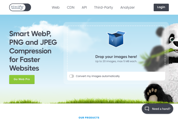 Compressão eficiente de imagens nos formatos WebP