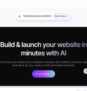 Crie e lance seu site em poucos minutos usando inteligência artificial. É rápido e descomplicado!