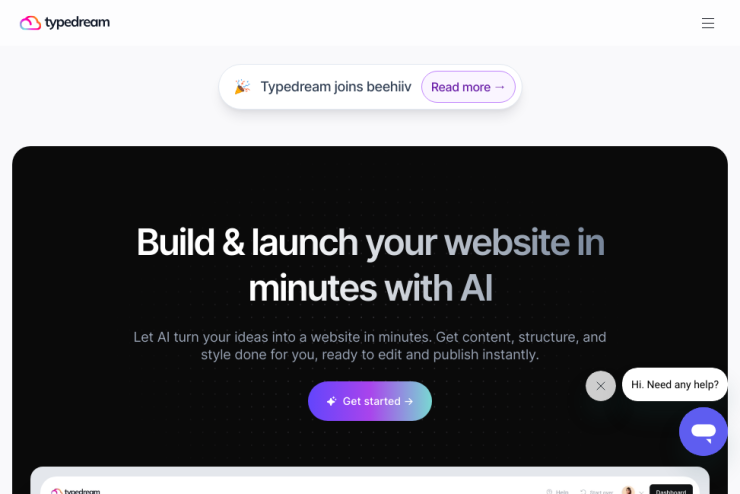 Crie e lance seu site em poucos minutos usando inteligência artificial. É rápido e descomplicado!