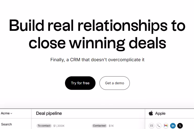 Uma solução completa de CRM que facilita a gestão de contatos e a organização de informações, ideal para quem busca praticidade no dia a dia.