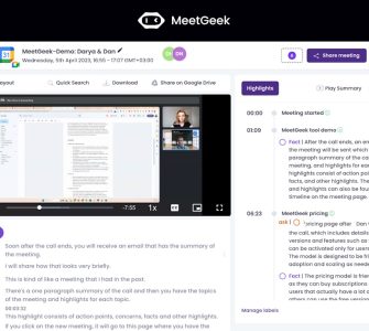 Gravação e transcrição automática de reuniões pelo MeetGeek