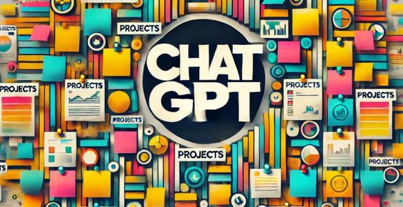 Interface do ChatGPT com organização de projetos