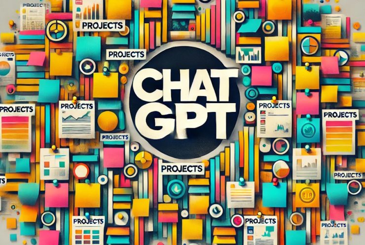 Interface do ChatGPT com organização de projetos